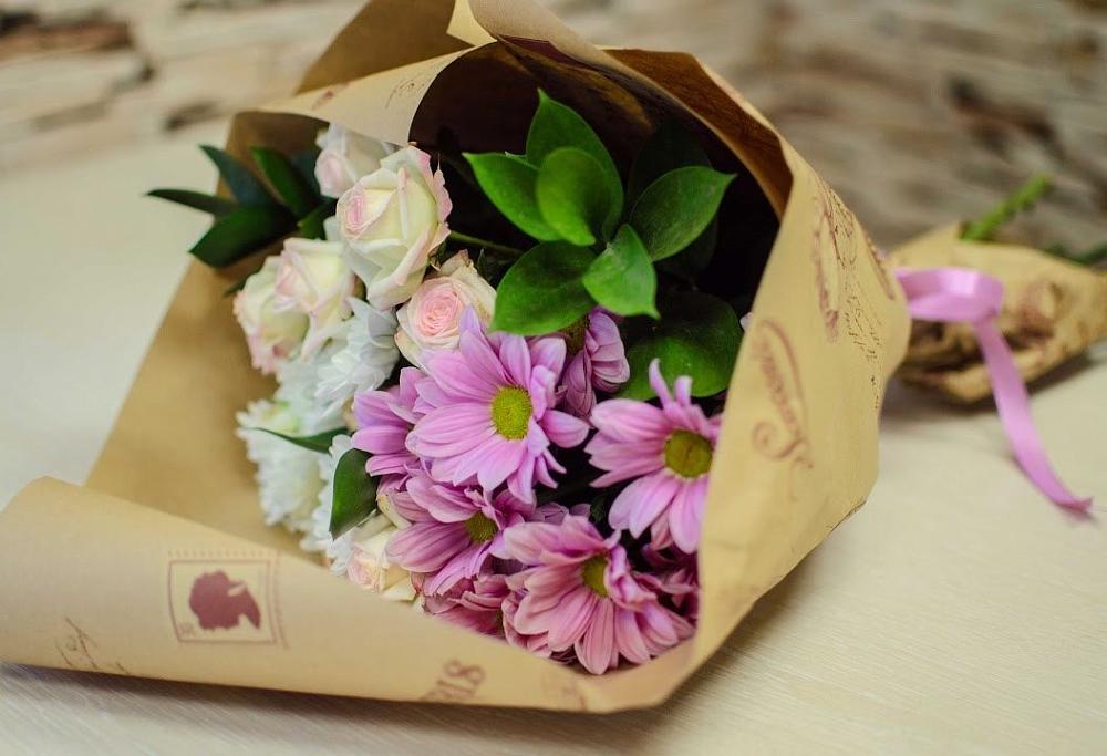 Букет цветов из: Розы и Хризантемы в Заречье