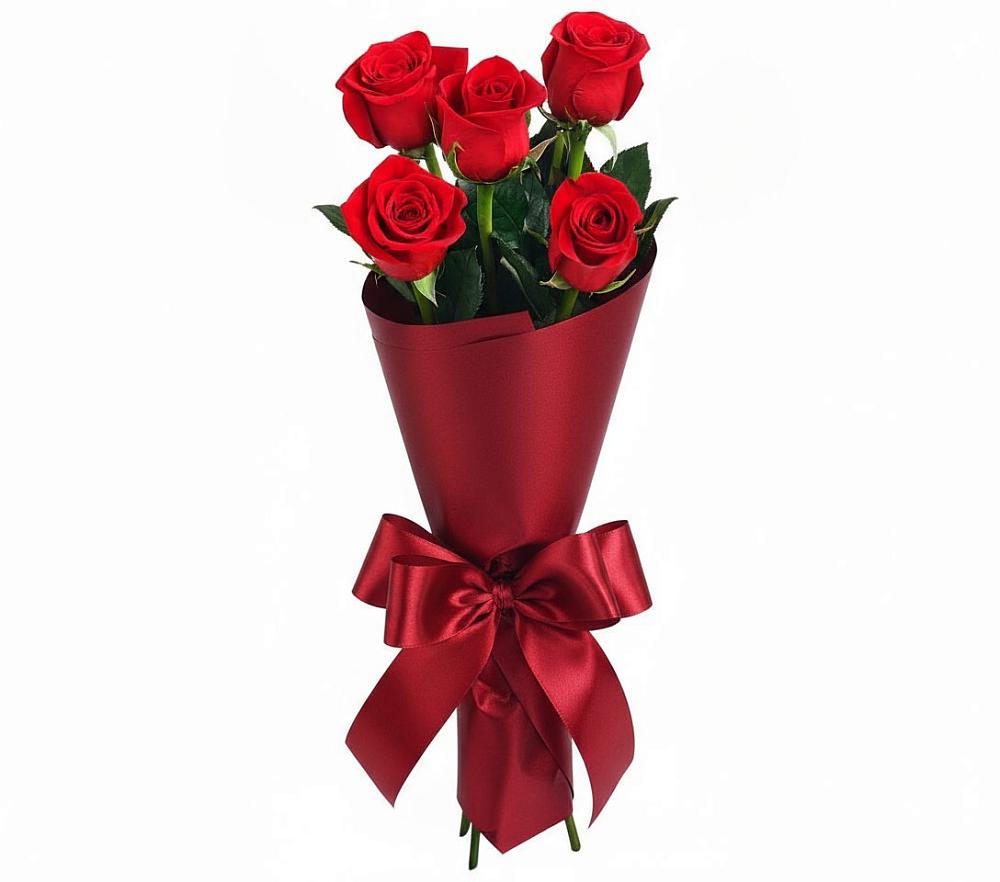 Букет 5 Красных роз Эдлесс Лав в Заречье
