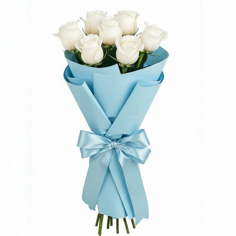 Букет 7 белых роз Проуд в Заречье