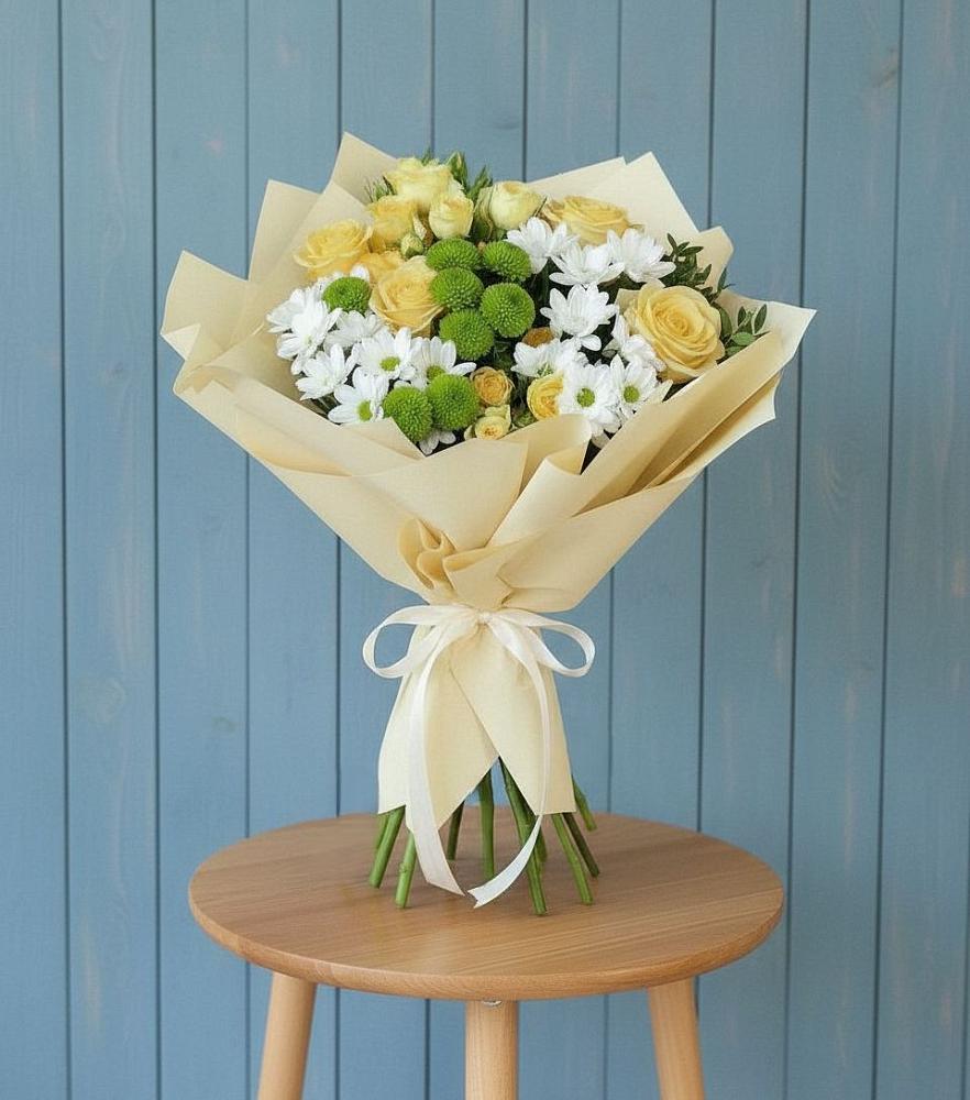 Букет цветов из: Хризантемы и Розы в Заречье