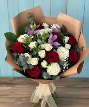 Букет цветов из:  Розы и Альстромерии #REPLACE_PRED# Заречье