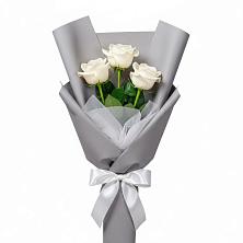 Букет 3 белые розы в Заречье