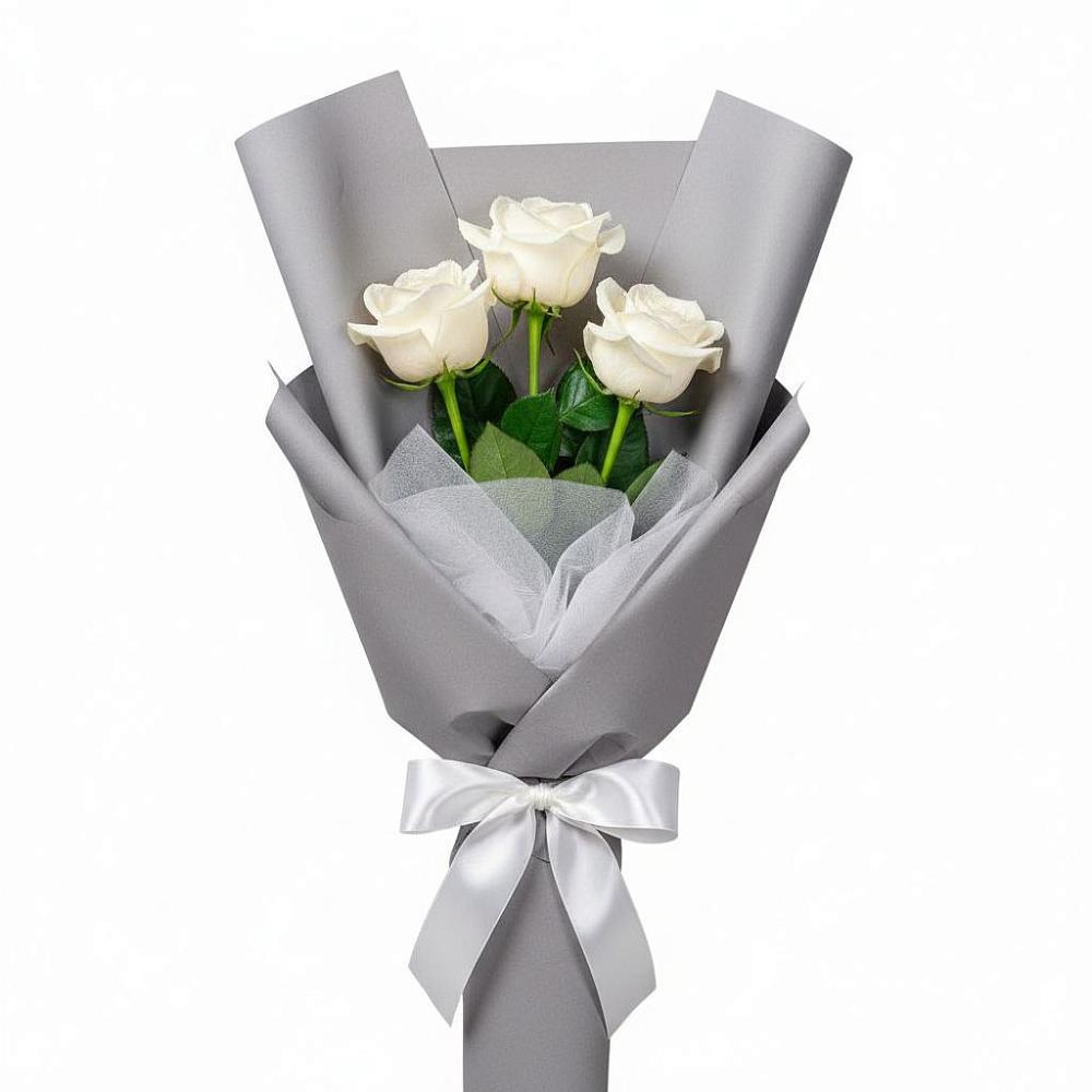 Букет 3 белые розы в Заречье