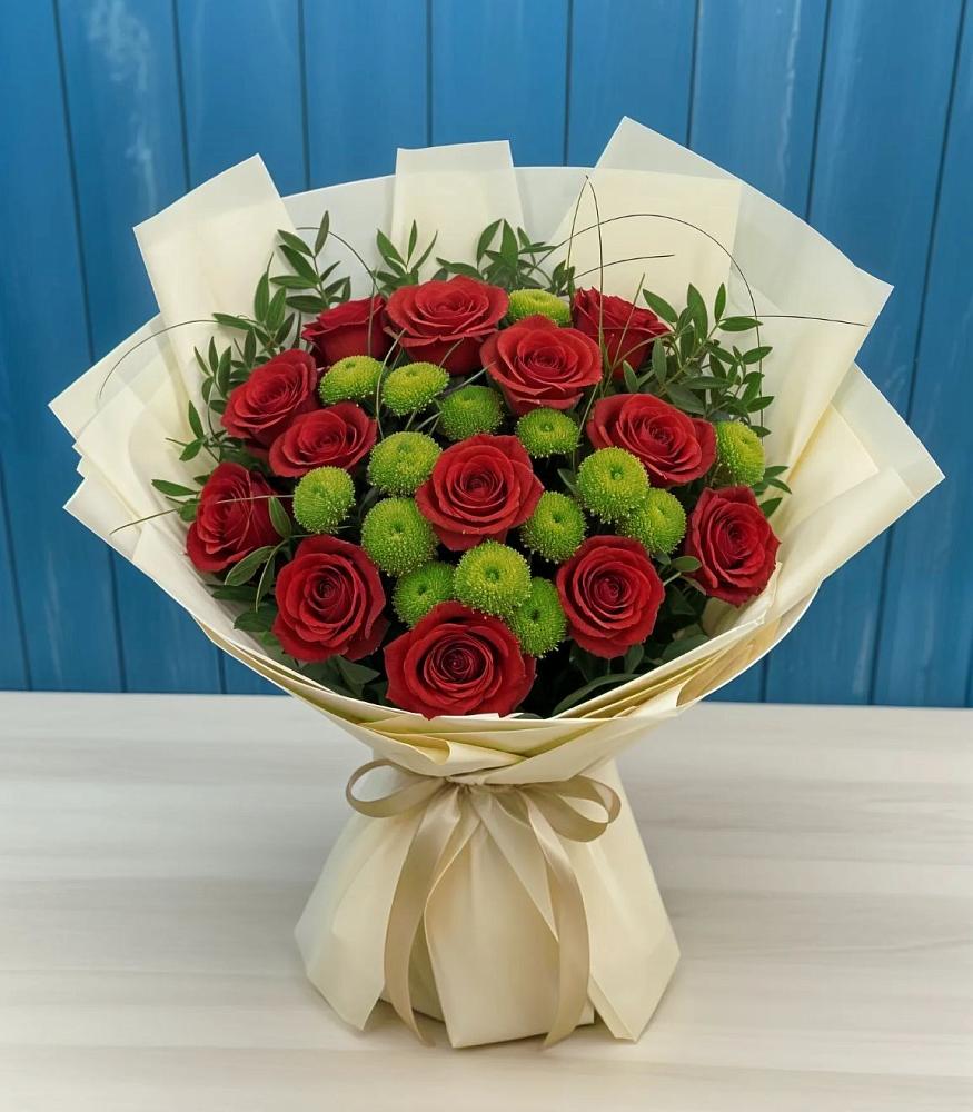 Букет цветов из: Розы и Хризантемы в Заречье